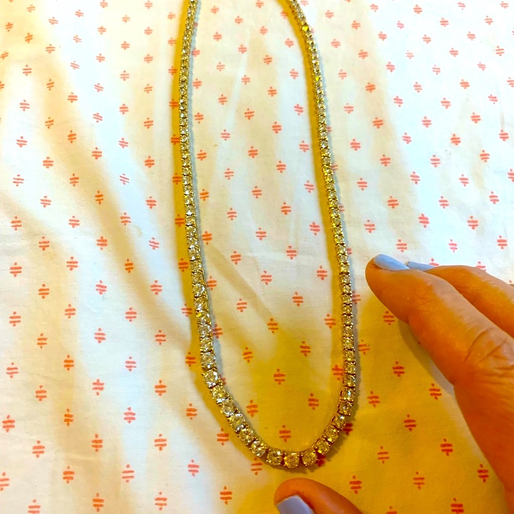 18” sterling silver tennis necklace